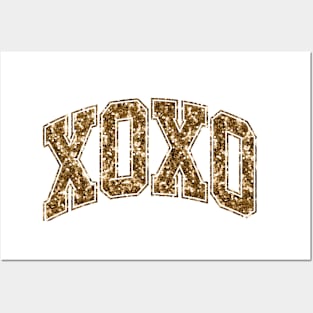 Gold XOXO varsity letters Posters and Art